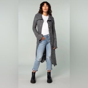 Lovestitch Women’s small button up Sela Duster Grey